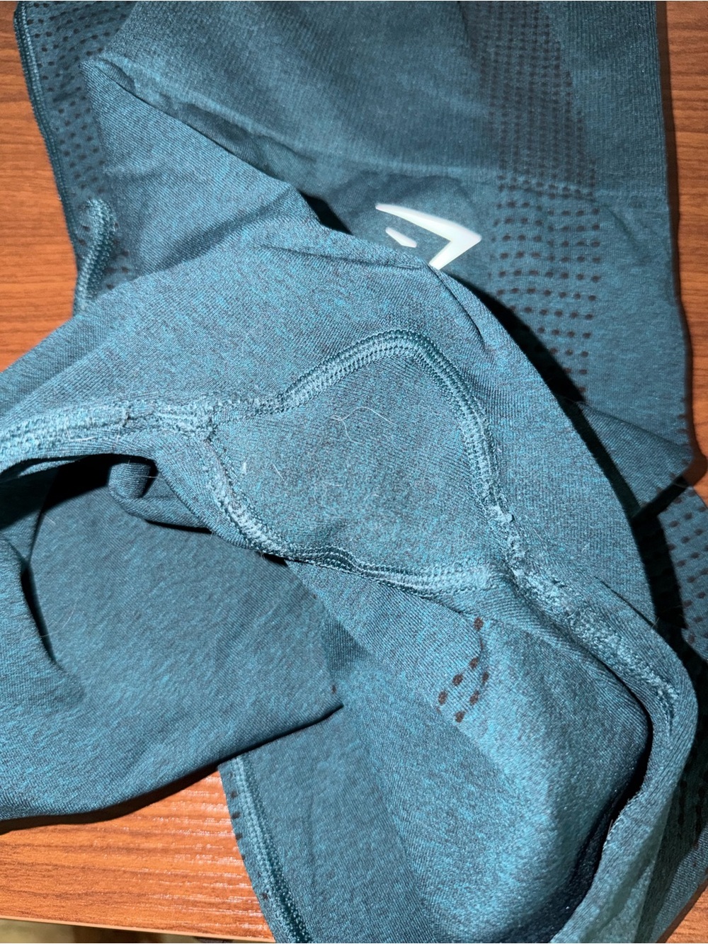 Gymshark Vital Seamless 2.0 Leggings in Grey and Teal Marl - Picture 2 of 5